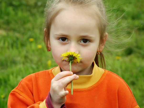 Smelling the flower