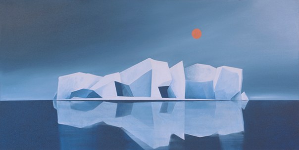Iceberg with Sun-Acrylic on Canvas-12h x 24w