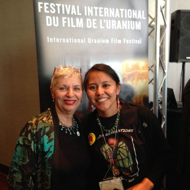 With Leona Morgan at 2015 International Uranium Film Festival, Quebec
