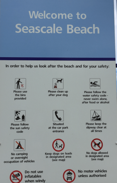 Seascale beach warnings
