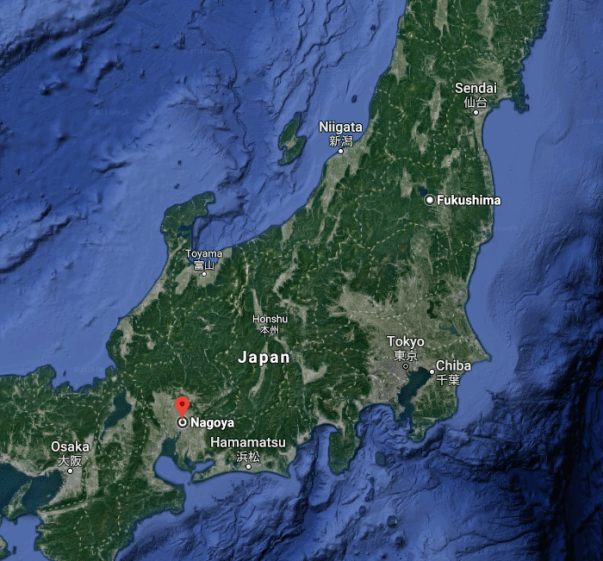 Fukushima Nagoya map